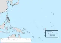 Map of the change to the United States in the Pacific Ocean in 1892