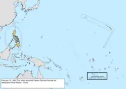 Map of the change to the United States in the Pacific Ocean on February 19, 1900