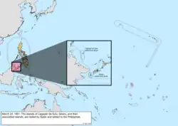 Map of the change to the United States in the Pacific Ocean on March 23, 1901