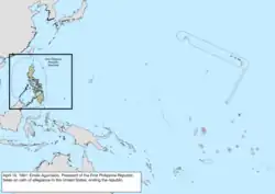 Map of the change to the United States in the Pacific Ocean on April 19, 1901