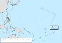 Map of the change to the United States in the Pacific Ocean on May 13, 1936