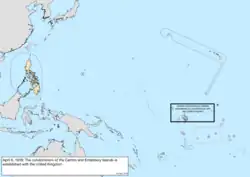 Map of the change to the United States in the Pacific Ocean on April 6, 1939