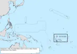 Map of the change to the United States in the Pacific Ocean on September 3, 1983