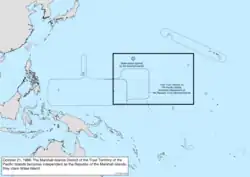 Map of the change to the United States in the Pacific Ocean on October 21, 1986