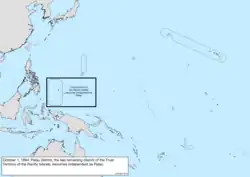 Map of the change to the United States in the Pacific Ocean on October 1, 1994