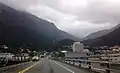 View of downtown Juneau from the Juneau-Douglas Bridge, which connects mainland Juneau with Douglas Island