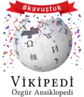 Turkish Wikipedia logo following the lifting of the block of the website in Turkey with the message "kavuştuk" (English: "reunited") (2020)