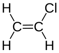 Structural formula of vinyl chloride