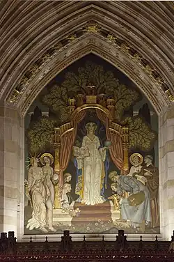 Alma Mater altarpiece mural by Eugene Savage at Yale University