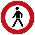 Sign 259 Pedestrians prohibited