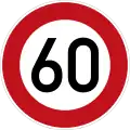 Sign 274-60 Speed limit