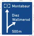 Sign 449 Autobahn reminder exit sign, showing next exit ahead
