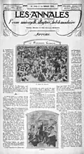 Paintings by Gino Severini, 1911, La Danse du Pan-Pan, and Severini, 1913, L'autobus. Published in Les Annales politiques et littéraires, Le Paradoxe Cubiste, 14 March 1920