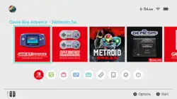 The Nintendo Switch main menu.