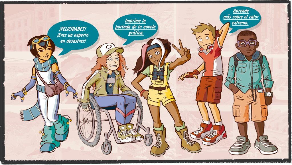 IMAGEN: Primer plano de Gayle, Sonny y Raina. GAYLE: ¡Felicidades! Sobreviviste el calor extremo. 