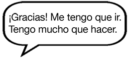 MENSAJE DE TEXTO DE SONNY: ¡Gracias! Me tengo que ir. Tengo mucho que hacer. 
