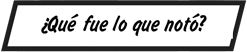 ¿Qué fue lo que notó?
