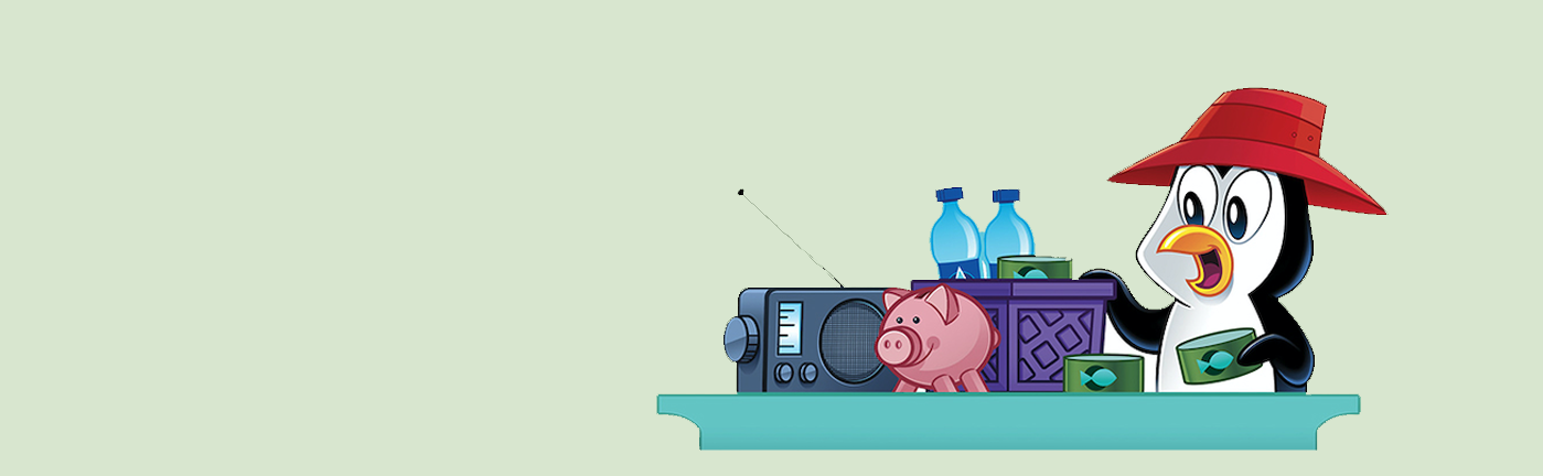 Pedro building an emergency supply kit