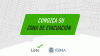 El texto del encabezado dice "Conozca su zona de evacuación". Transición con una diana multicolor que se expande en vecindarios codificados por colores. 